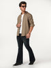 Men's Carbon Blue Bootcut Fit Mid Rise Heavy Washed Jeans Stretchable