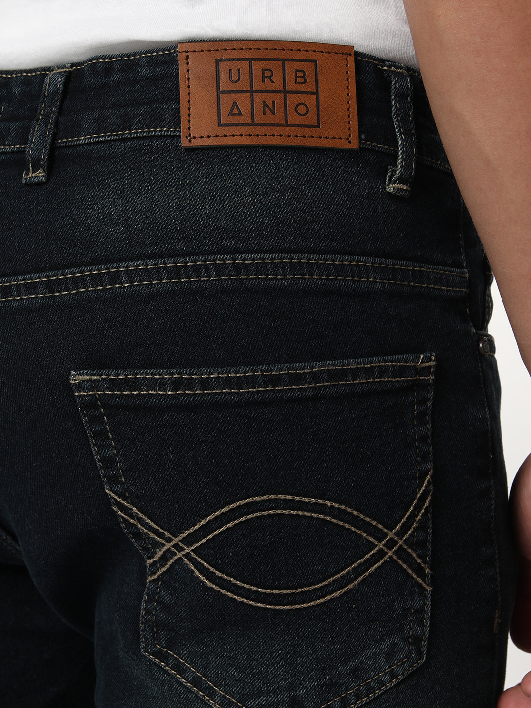 Men's Carbon Blue Bootcut Fit Mid Rise Heavy Washed Jeans Stretchable