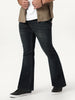 Men's Carbon Blue Bootcut Fit Mid Rise Heavy Washed Jeans Stretchable