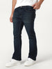 Men's Dark Blue Bootcut Fit Mid Rise Heavy Washed Jeans Stretchable