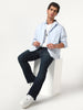 Men's Dark Blue Bootcut Fit Mid Rise Heavy Washed Jeans Stretchable