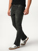 Men's Dark Grey Bootcut Fit Mid Rise Heavy Washed Jeans Stretchable