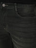 Men's Dark Grey Bootcut Fit Mid Rise Heavy Washed Jeans Stretchable