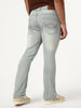 Men's Ice Grey Bootcut Fit Mid Rise Heavy Washed Jeans Stretchable