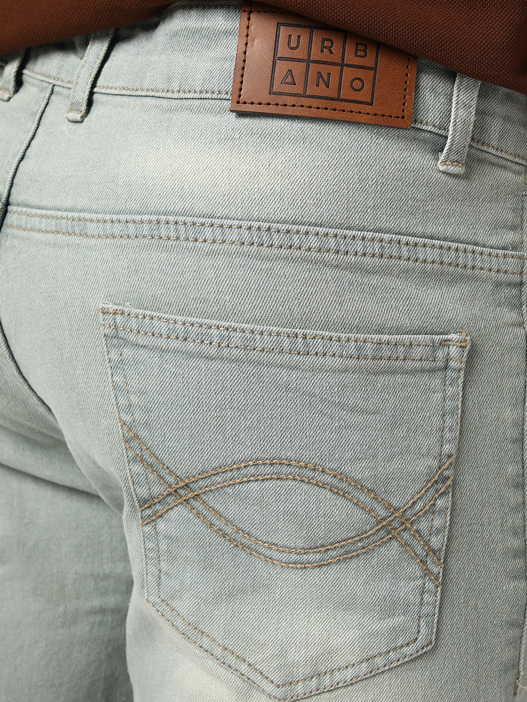 Men's Ice Grey Bootcut Fit Mid Rise Heavy Washed Jeans Stretchable