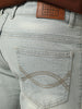 Men's Ice Grey Bootcut Fit Mid Rise Heavy Washed Jeans Stretchable
