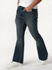 Men's Light Blue Bootcut Fit Mid Rise Heavy Washed Jeans Stretchable