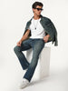 Men's Light Blue Bootcut Fit Mid Rise Heavy Washed Jeans Stretchable