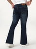 Men's Blue Bootcut Fit Mid Rise Heavy Washed Jeans Stretchable