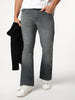 Men's Grey Bootcut Fit Mid Rise Heavy Washed Jeans Stretchable