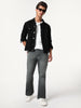 Men's Grey Bootcut Fit Mid Rise Heavy Washed Jeans Stretchable