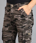 Men's Navy Blue Regular Fit Military Camouflage Cargo Chino Pant with 6 Pockets