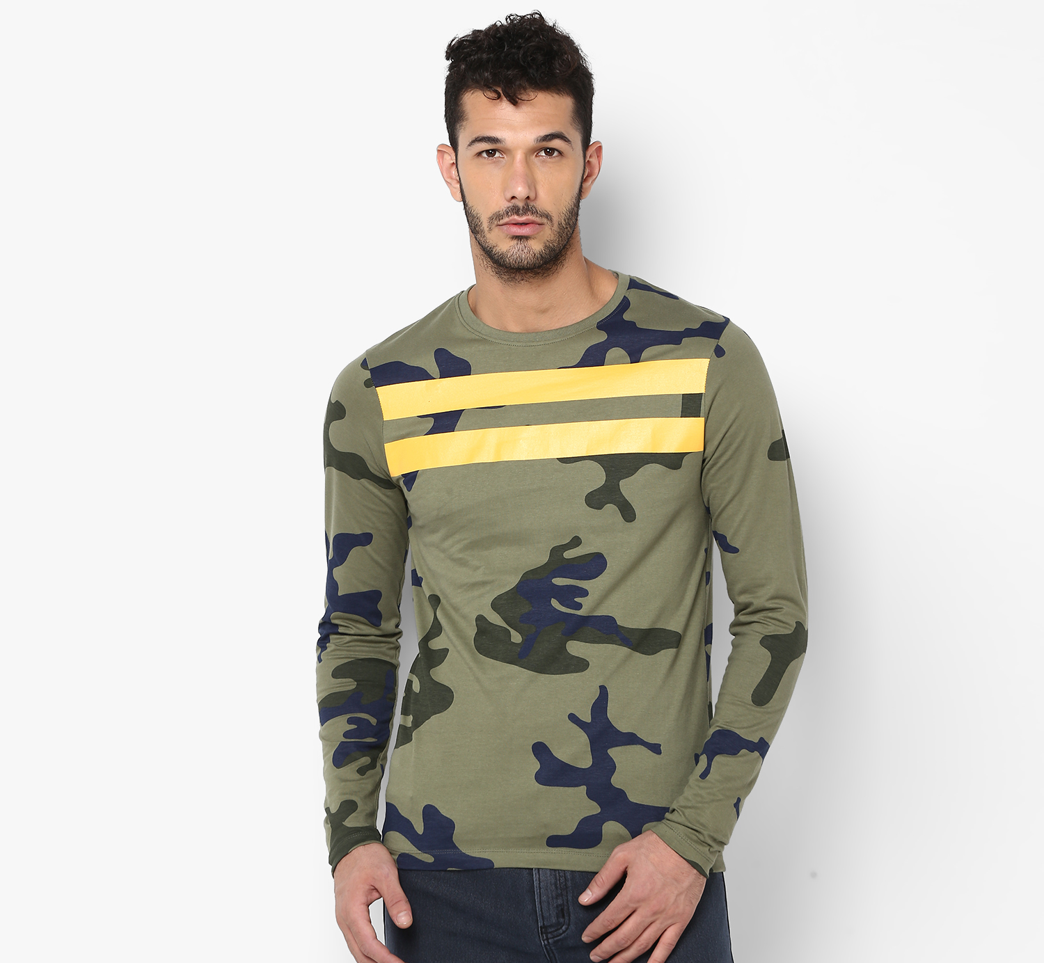 Urbano Fashion Men's Checkered Slim Fit Full Sleeve T-Shirt