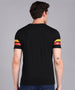 Urbano Fashion Men's Black, Yellow, Orange Cotton Color-Block Slim Fit Half Sleeve T-Shirt