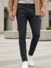 Men's Carbon Grey Regular Fit Washed Jeans Stretchable