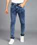 Urbano Fashion Men's Carbon Blue Regular Fit Washed Jeans Stretchable