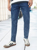 Men's Carbon Blue Regular Fit Washed Jeans Stretchable