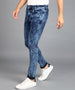 Urbano Fashion Men's Carbon Blue Regular Fit Washed Jeans Stretchable
