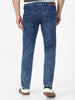 Men's Carbon Blue Regular Fit Washed Jeans Stretchable