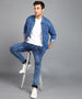 Urbano Fashion Men's Carbon Blue Regular Fit Washed Jeans Stretchable