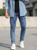 Men's Blue Regular Fit Washed Jeans Stretchable