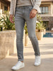 Men's Ice Grey Regular Fit Washed Jeans Stretchable