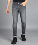 Urbano Fashion Men's Grey Regular Fit Washed Jeans Stretchable