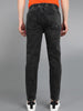 Men's Charcoal Black Regular Fit Washed Jogger Jeans Stretchable