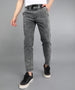 Urbano Fashion Men's Grey Regular Fit Washed Jogger Jeans Stretchable