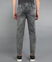 Men's Grey Regular Fit Washed Jogger Jeans Stretchable