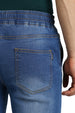 Men's Blue Regular Fit Washed Jogger Jeans Stretchable