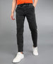 Urbano Fashion Men's Charcoal Black Regular Fit Washed Jogger Jeans Stretchable