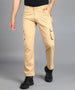 Urbano Fashion Men's Beige Regular Fit Solid Cargo Chino Pant with 6 Pockets