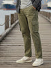 Men's Olive Green Regular Fit Solid Cargo Chino Pant with 6 Pockets