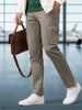 Men's Grey Regular Fit Solid Cargo Chino Pant with 6 Pockets