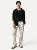 Men's Beige Straight Fit Linen Cargo Pants with 6 Pockets
