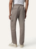Men's Light Khaki Straight Fit Linen Cargo Pants with 6 Pockets