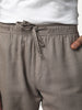 Men's Light Khaki Straight Fit Linen Cargo Pants with 6 Pockets