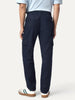 Men's Navy Straight Fit Linen Cargo Pants with 6 Pockets