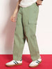 Men's Pista Loose Baggy Fit Solid Cargo Chino Pant with 6 Pockets Non-Stretchable