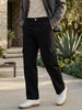 Urbano Fashion Men's Black Loose Baggy Fit Solid Cargo Chino Pant with 6 Pockets Non-Stretchable