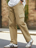 Urbano Fashion Men's Light Olive Loose Baggy Fit Solid Cargo Chino Pant with 6 Pockets Non-Stretchable