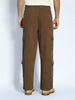 Men's Brown Loose Baggy Fit Cargo Chino Pant with 8 Pockets Stretchable