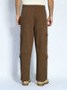 Men's Brown Loose Baggy Fit Cargo Chino Pant with 8 Pockets Stretchable