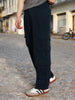 Men's Navy Loose Baggy Fit Cargo Chino Pant with 8 Pockets Stretchable