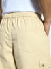 Men's Beige Loose Baggy Fit Cargo Jogger Chino Pant with 6 Pockets Stretchable