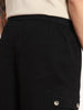 Men's Black Loose Baggy Fit Cargo Jogger Chino Pant with 6 Pockets Stretchable