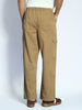 Men's Khaki Loose Baggy Fit Cargo Jogger Chino Pant with 6 Pockets Stretchable
