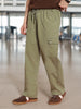 Men's Light Olive Loose Baggy Fit Cargo Jogger Chino Pant with 6 Pockets Stretchable