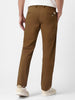 Men's Brown Cotton Slim Fit Casual Chinos Trousers Stretch